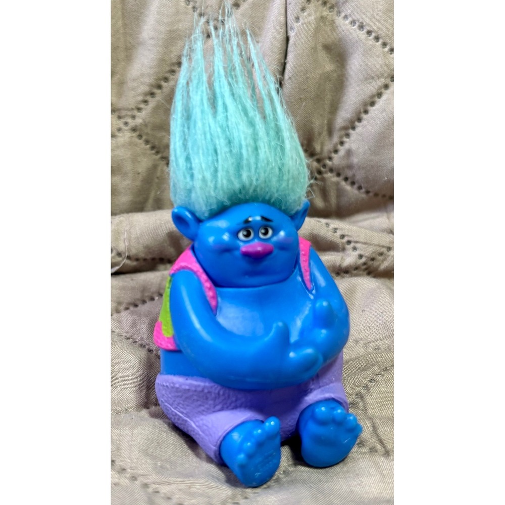 DreamWorks Trolls Biggie Blue Figure Teal Hair 2015 Movie Toy Collectible